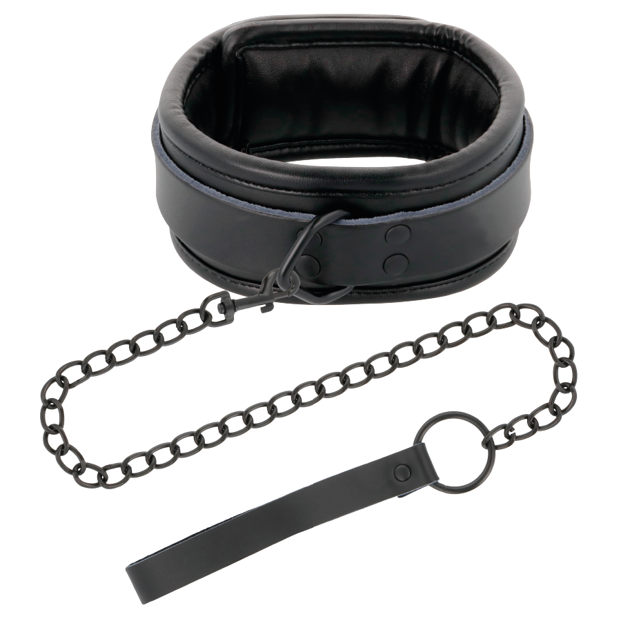 Darkness Full Black Collar With Leash - UABDSM