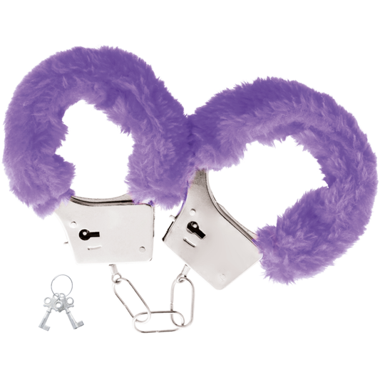 Darkness Pleasure Furry Handcuffs Purple - UABDSM