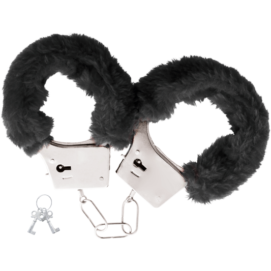 Darkness Pleasure Furry Handcuffs Black - UABDSM