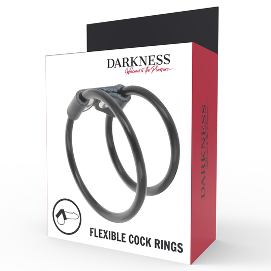 Darkness Leather Double Cock Ring - UABDSM