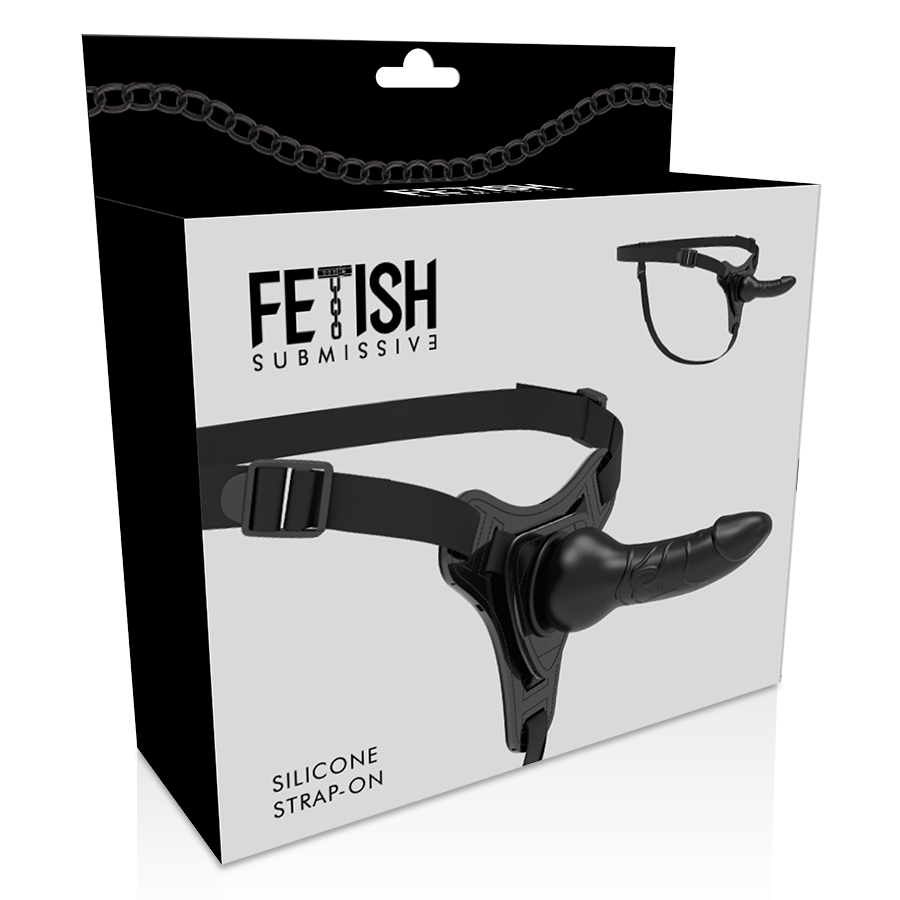 Fetish Submissive Silicone Strap-on Black 16cm Realistic - UABDSM
