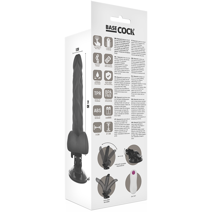 Basecock Realistic Bendable Remote Control Black 21 Cm - UABDSM