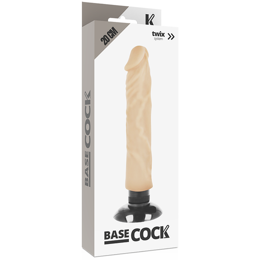 Basecock Realistic Vibrator 2-1 Flesh 20cm - UABDSM