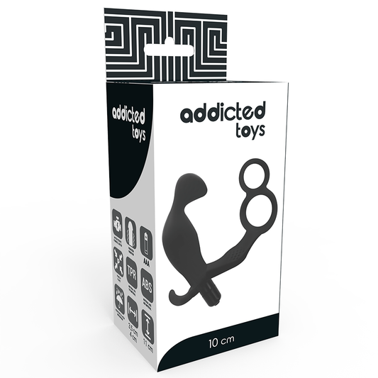 Addicted Toys Anal Plug With Double Penis Ring And Testicles Black Addicted Toys Anal Plug With Double Penis Ring And Testicles Black - UABDSM