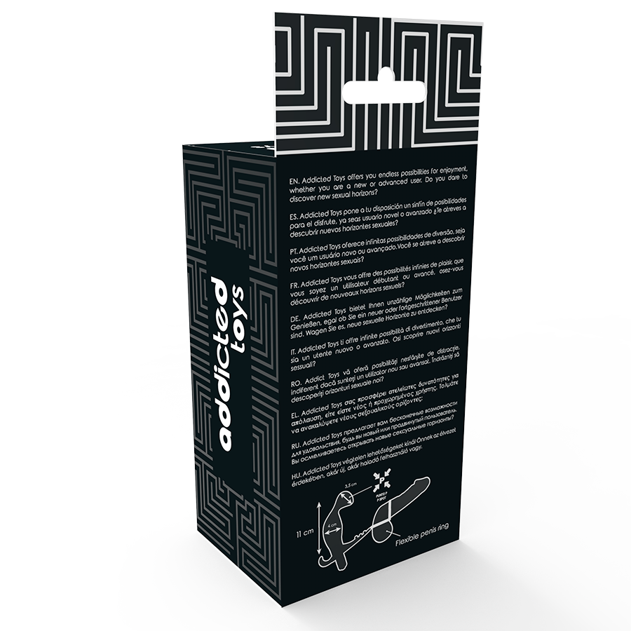 Addicted Toys Anal Plug With Double Penis Ring And Testicles Black - UABDSM