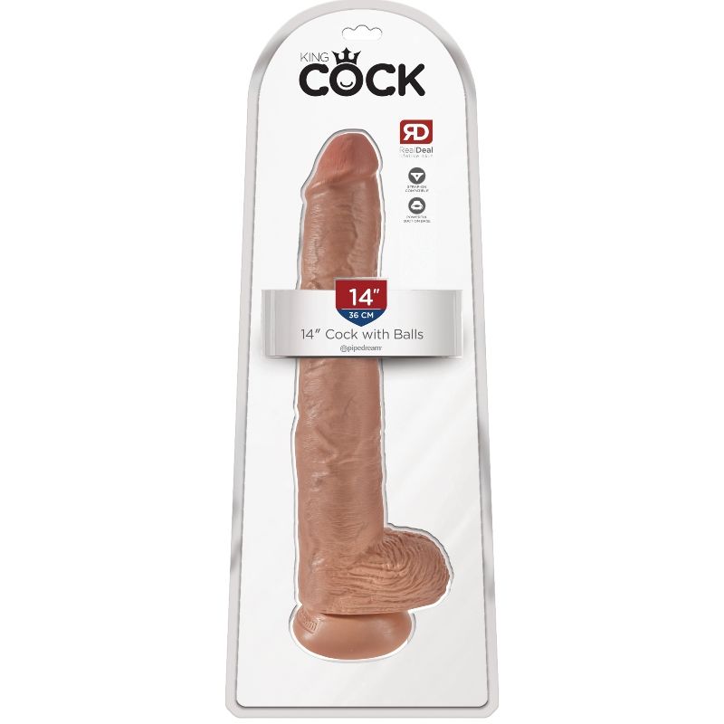 King Cock - Cock With Balls 35.6 Cm - Flesh - UABDSM