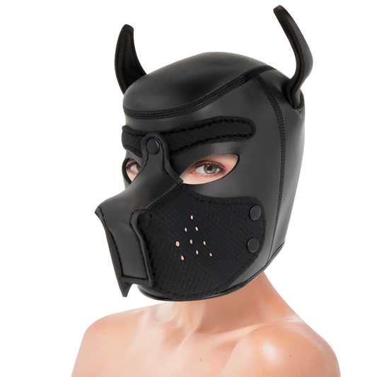 Darkness Neoprene Dog Hood With Removable Muzzle L - UABDSM