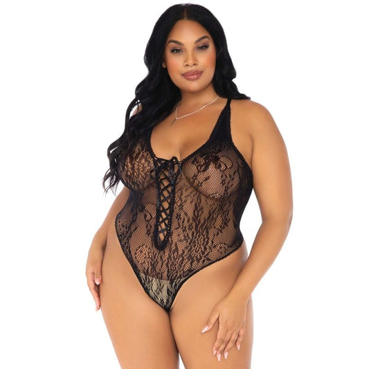 Leg Avenue Floral Lace Thong Teddy Plus Size Leg Avenue Floral Lace Thong Teddy Plus Size - UABDSM