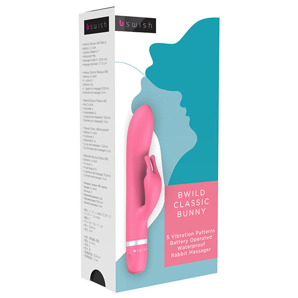 B Swish Massager Bwild Classic Bunny - Raspberry - UABDSM