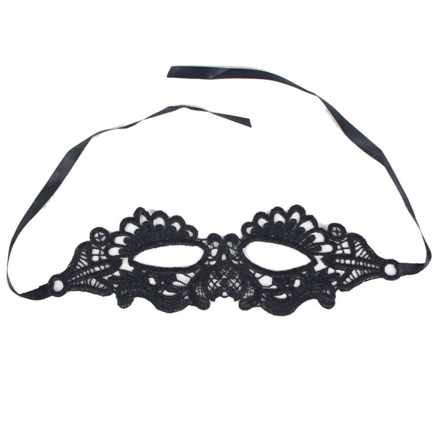 Queen Lingerie Enchanting Black Lace Eye Mask One Size - UABDSM