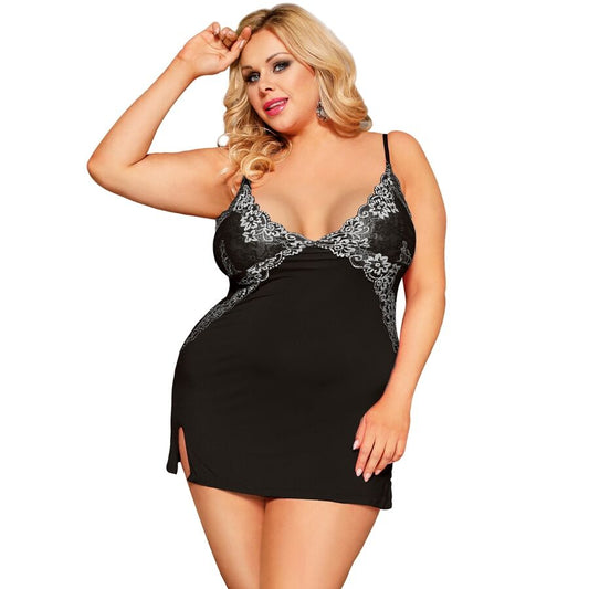 Queen Lingerie Floral Lace Chemise Plus Size - UABDSM