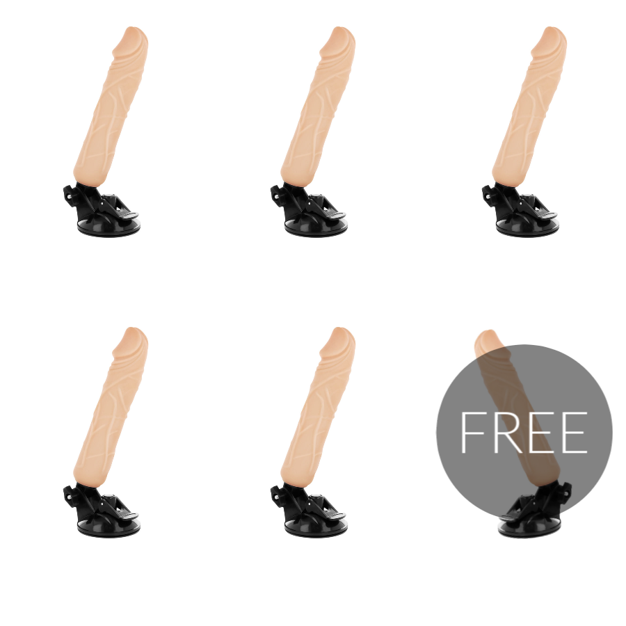 Basecock Realistic Vibrator Remote Control Flesh 20 Cm 5+1 Free - UABDSM