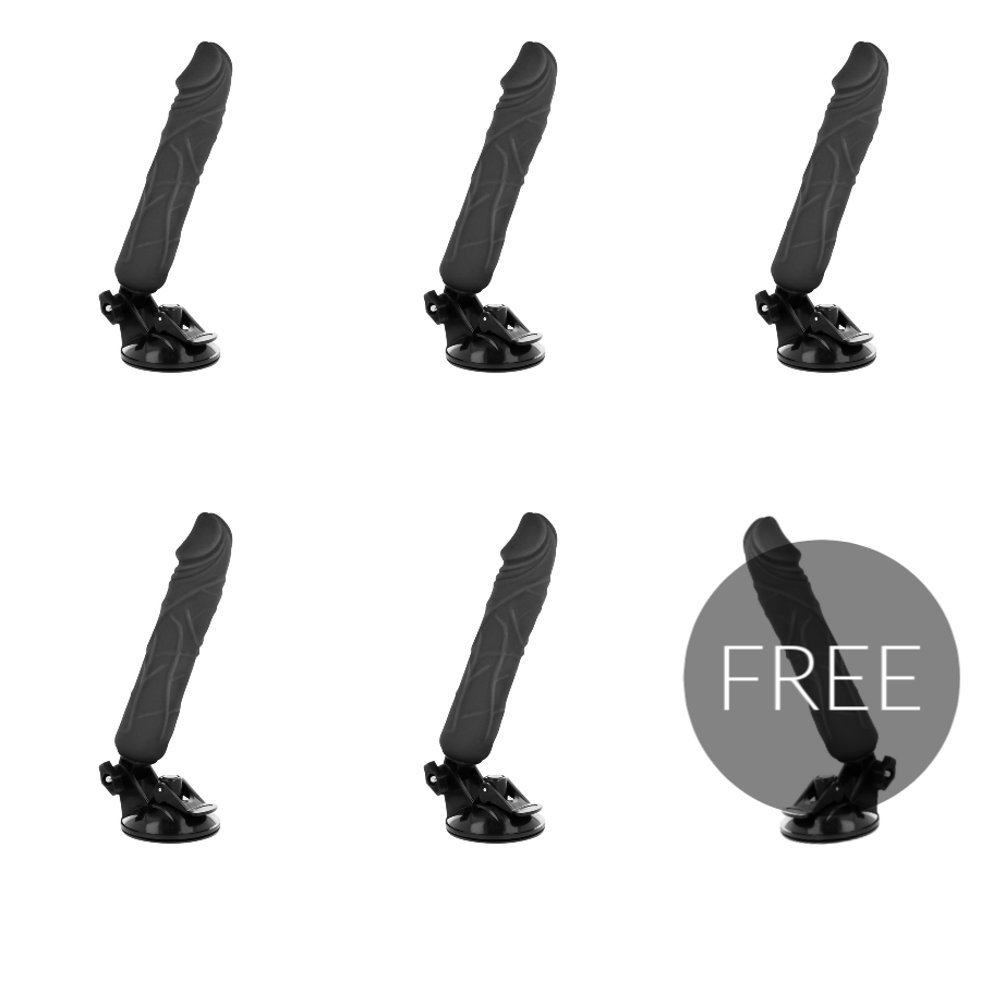 Basecock Realistic Vibrator Remote Control Black 20 Cm 5+1 Free - UABDSM