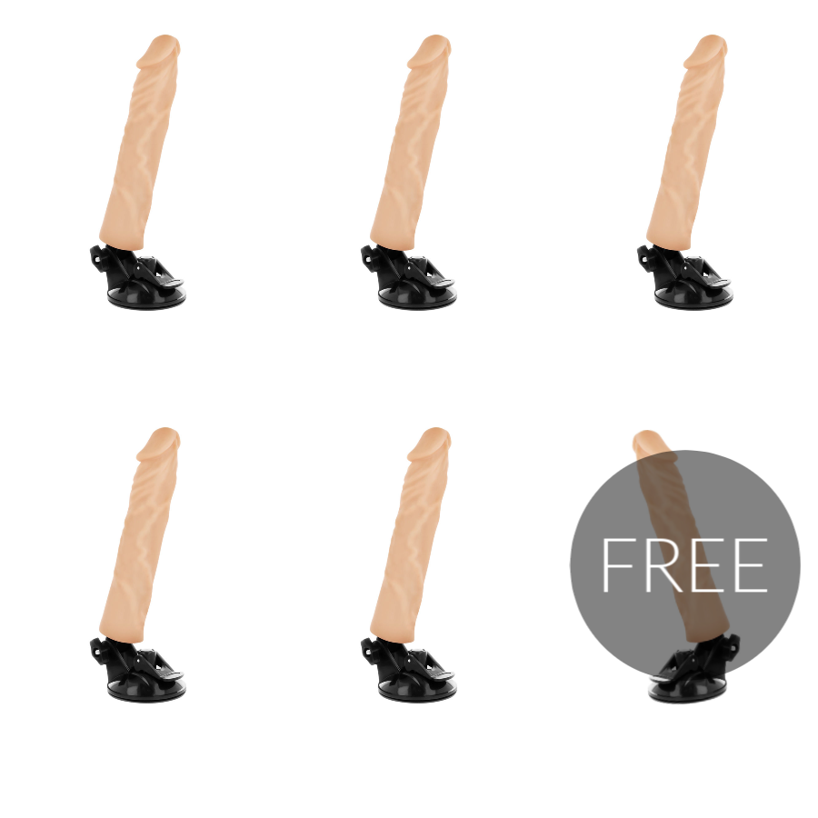 Basecock Realistic Vibrator Remote Control Flesh 21 Cm 5+1 Free - UABDSM