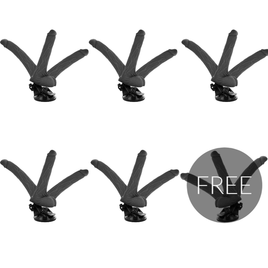 Basecock Realistic Bendable Remote Control Black 18.5 Cm 5+1 Free Basecock Realistic Bendable Remote Control Black 18.5 Cm 5+1 Free - UABDSM