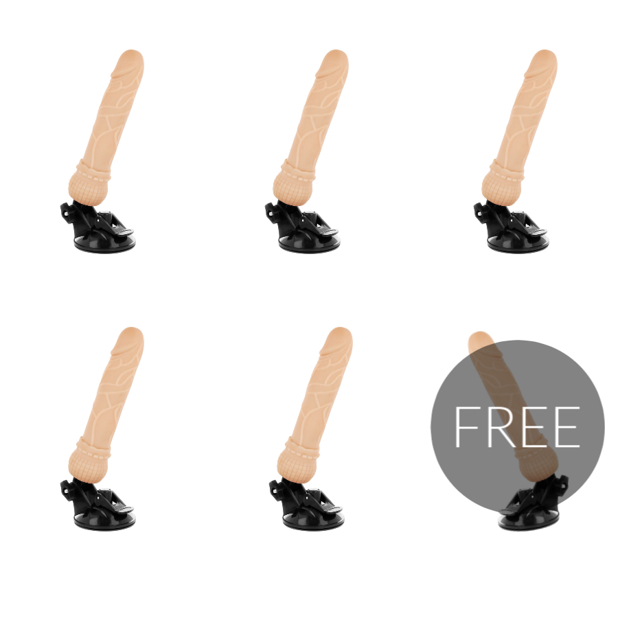 Basecock Realistic Vibrator Remote Control Flesh 19.5 Cm 5+1 Free - UABDSM