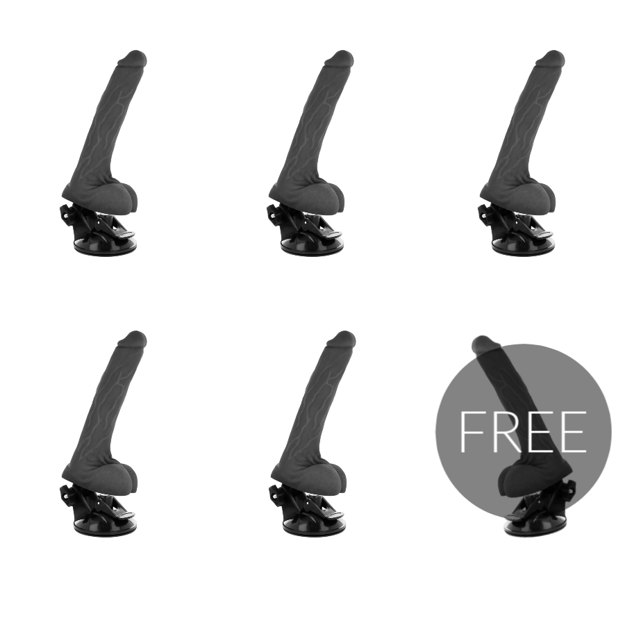 Basecock Realistic Vibrator Remote Control Black 20cm 5+1 Free - UABDSM