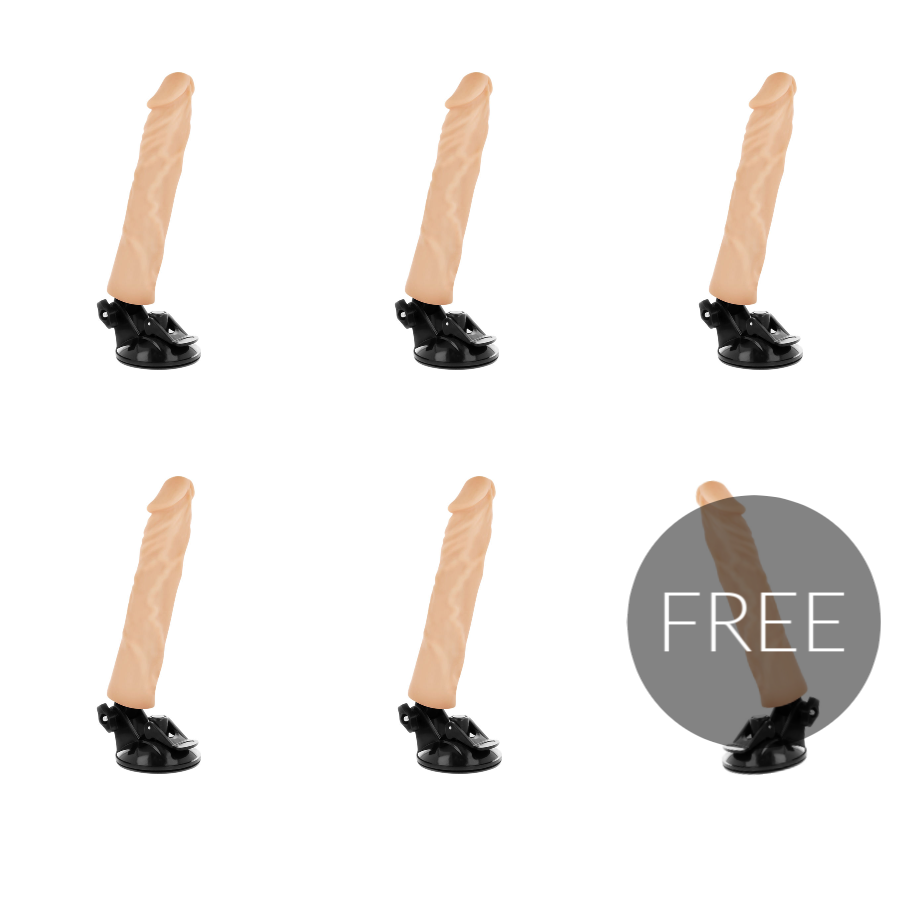 Basecock Realistic Vibrator Remote Control Flesh 21cm 5+1 Free - UABDSM