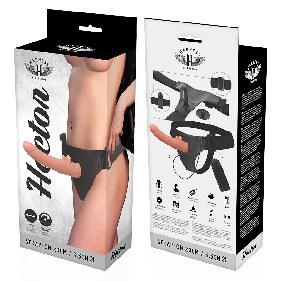 Harness Attraction Hector Vibrator Flesh 20 X 3.5cm - UABDSM