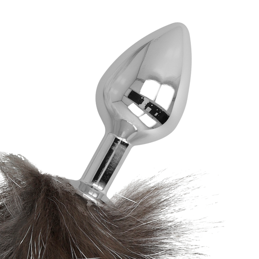 8 Cm Butt Plug And 40 Cm Brown And Grey Tail - UABDSM