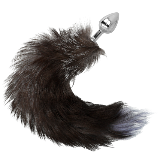 8 Cm Butt Plug And 40 Cm Brown And Grey Tail 8 Cm Butt Plug And 40 Cm Brown And Grey Tail - UABDSM