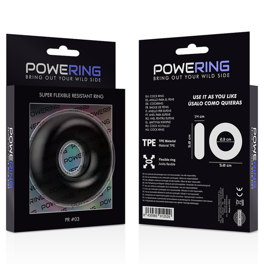 Powering Super Flexible Resistant Ring 5cm Pr03 Black - UABDSM