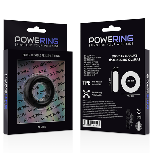 Powering Super Flexible Resistant Ring 4.8cm Pr05 Black - UABDSM