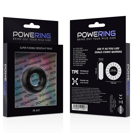 Powering Super Flexible And Resistant Penis Ring 4.5cm Pr07 Black - UABDSM