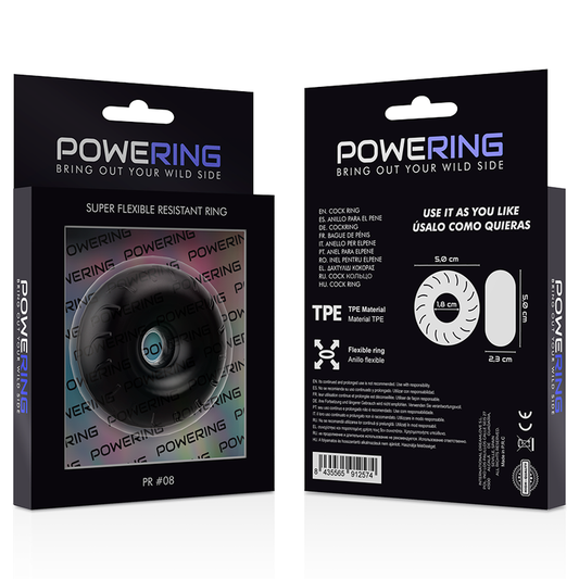 Powering Super Flexible Resistant Ring 5cm Pr08 Black - UABDSM