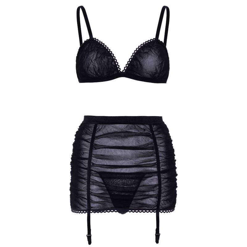 Leg Avenue Mesh Bra Top And Garter Skirt S/m - UABDSM