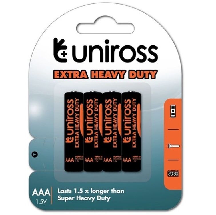 Uniross Battery Salina Aaa R03 Pack 4 - UABDSM
