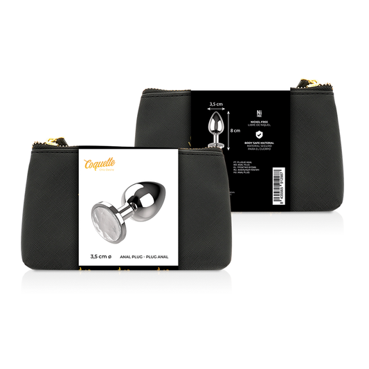 Coquette Chic Desire Anal Plug Metal Clear Color Size M 3.5 X 8cm - UABDSM