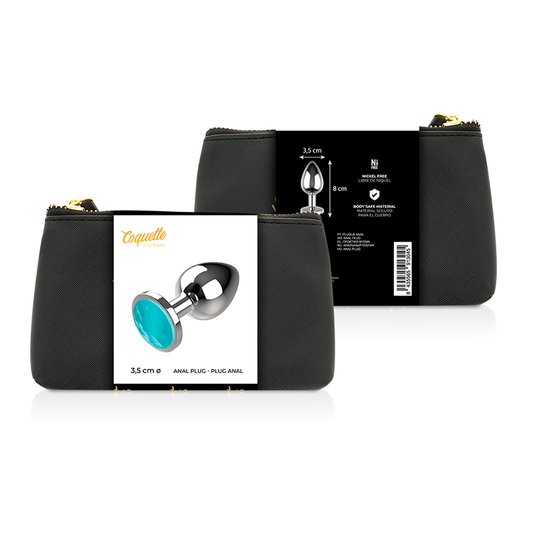 Coquette Chic Desire Anal Plug Metal Blue Color Size M 3.5 X 8cm - UABDSM