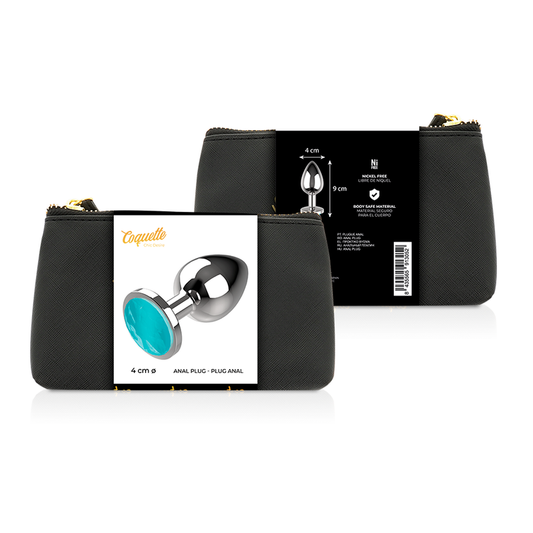 Coquette Chic Desire Anal Plug Metal Blue Color Size L 4 X 9cm - UABDSM