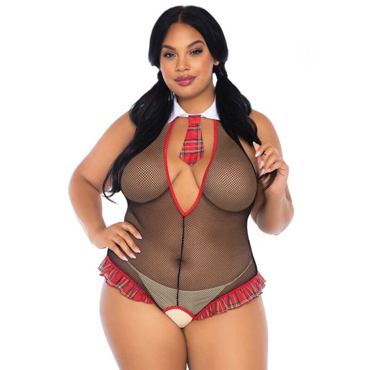 Leg Avenue Schoolgirl Crothless Fitness Teddy Plus Size Leg Avenue Schoolgirl Crothless Fitness Teddy Plus Size - UABDSM