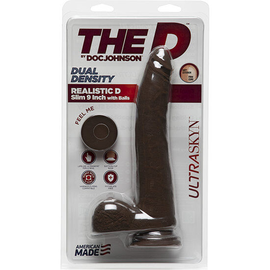 Doc Johnson Slim 22.86cm Ultraskyn Brown - UABDSM