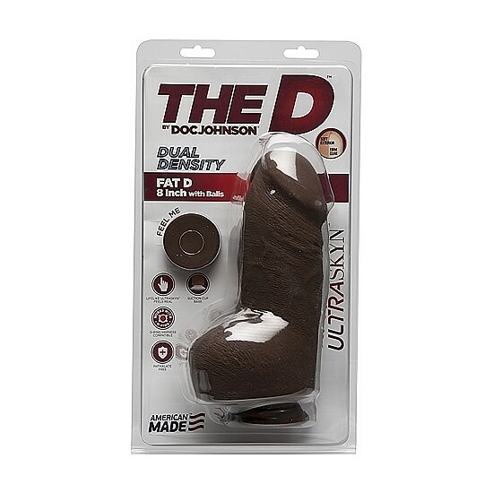 Doc Johnson Fat D 14cm With Balls -ultraskyn Brown - UABDSM