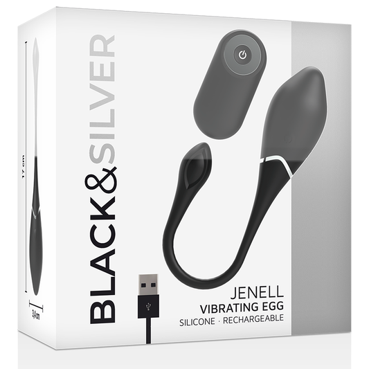 Black&silver Jenell Rechargeable Vibrating Egg - UABDSM