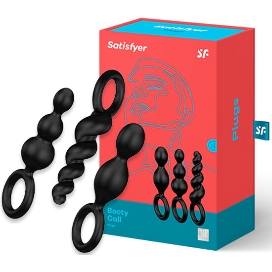 Satisfyer Anal Plugs Set 3pcs Black - UABDSM