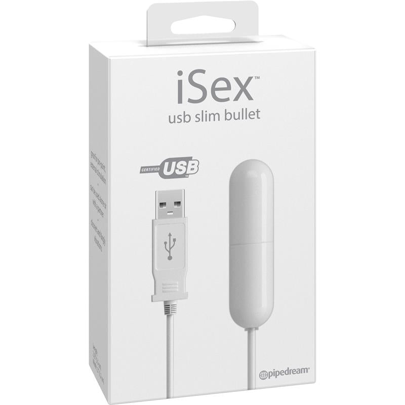 iSex USB Slim Bullet White - UABDSM