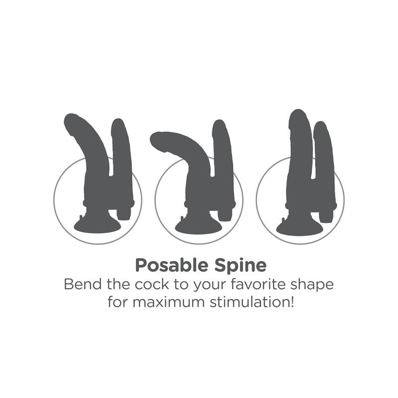 King Cock Double Vibrating Double Penetrator 8 - Black - UABDSM