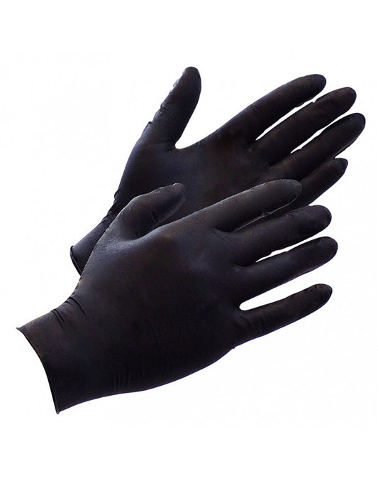 Black Ninja Latex Disposable Gloves (100 Pcs.) - UABDSM