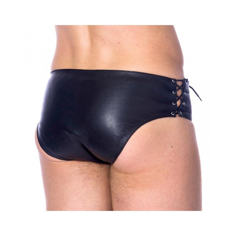 Leather Briefs Adjustable Black - UABDSM