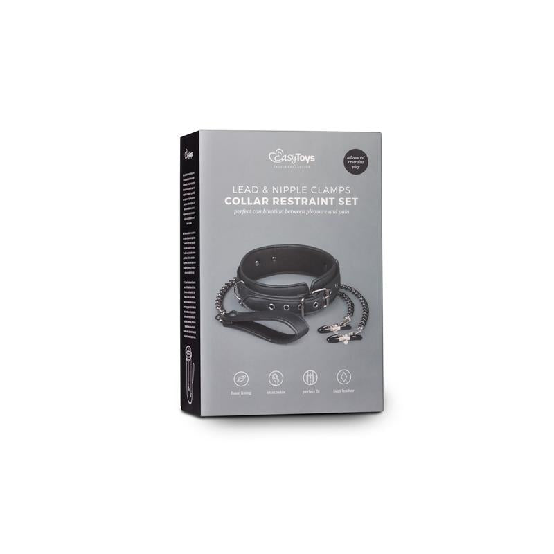 Leather Collar With Nipple Chains - UABDSM