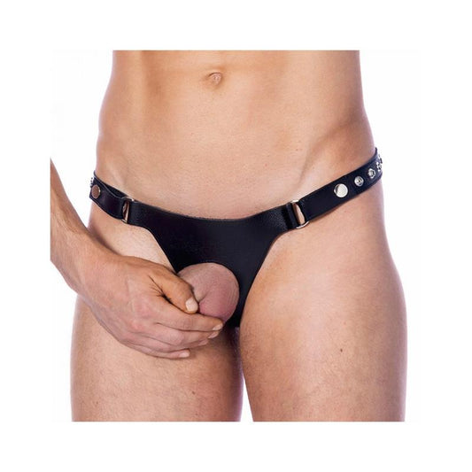 Leather G-String Adjustable with Oppening Leather G-String Adjustable with Oppening - UABDSM