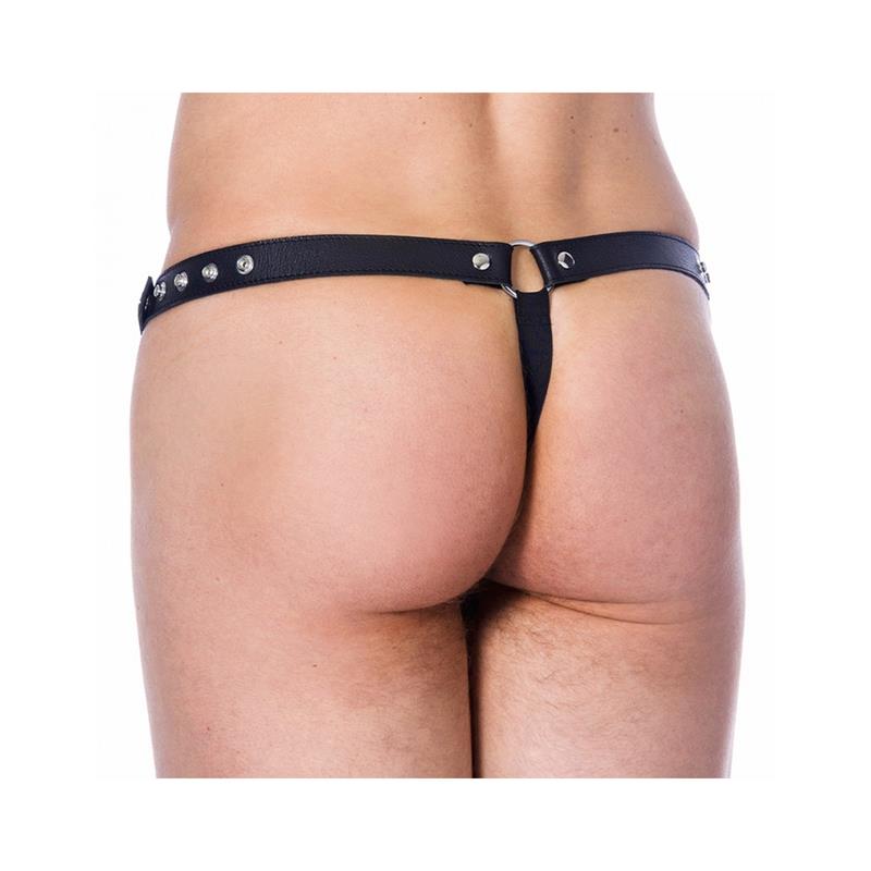 Leather G-String Adjustable with Oppening - UABDSM