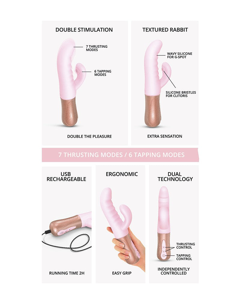 Love To Love - Sassy Bunny - Rabbit Vibrator - Light Pink - UABDSM