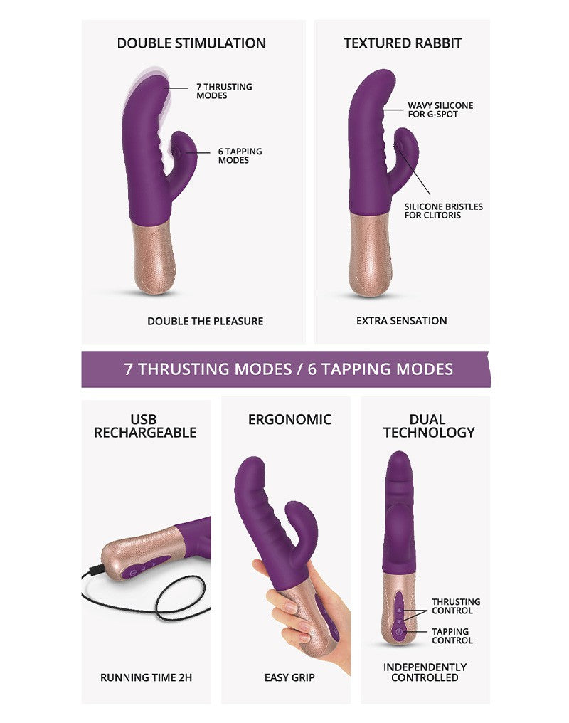 Love To Love - Sassy Bunny - Rabbit Vibrator - Purple - UABDSM