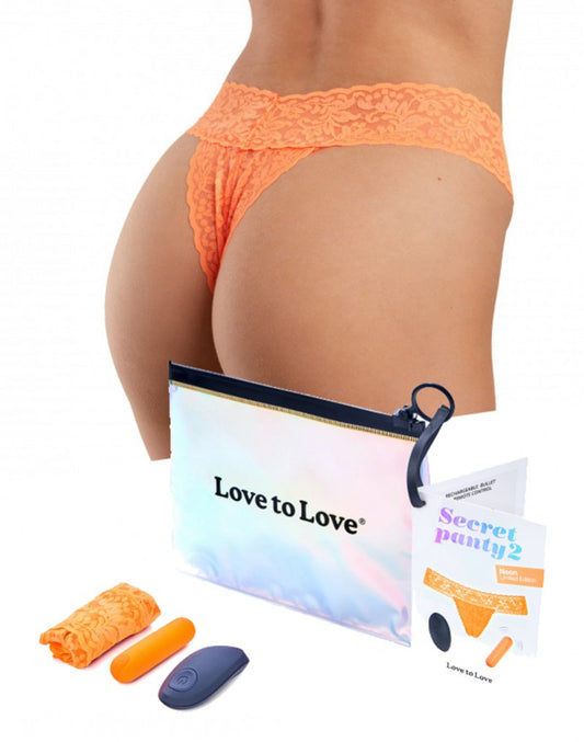 Love To Love - Secret Panty 2 - Panty Vibrator With Remote Control - Orange - UABDSM