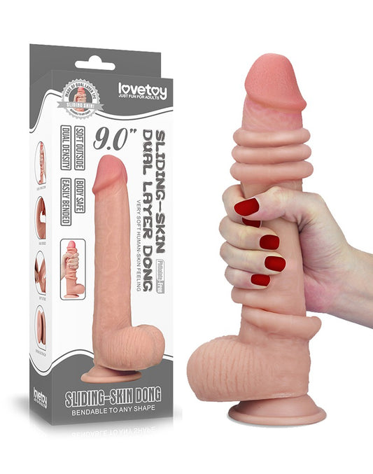 Love Toy - 9 Inch Sliding Skin Dildo Love Toy - 9 Inch Sliding Skin Dildo - UABDSM